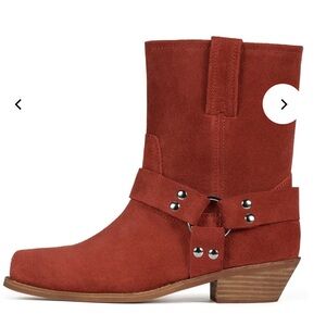 New women Jeffrey Campbell tomato suede square toe western‎ ankle boot. Size 10.
